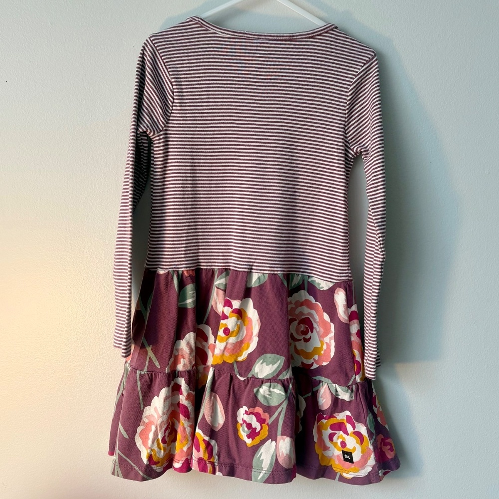 Tea Collection Tiered Skirted Twirl Dress in Turkish Rose print-Size 5 - Picture 2 of 8